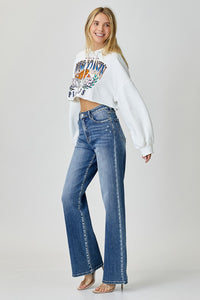 Blue Jeans-RISEN High Waist Wide Leg Blue Jeans | Blue Jeans