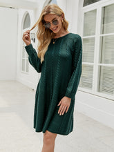 Load image into Gallery viewer, Womens Sweater Dress-Cable-Knit Long Sleeve Sweater Dress | sweater
