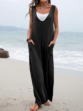 Load image into Gallery viewer, Womens Jumpsuit -Full Size Wide Strap Jumpsuit with Pockets | jumpsuit
