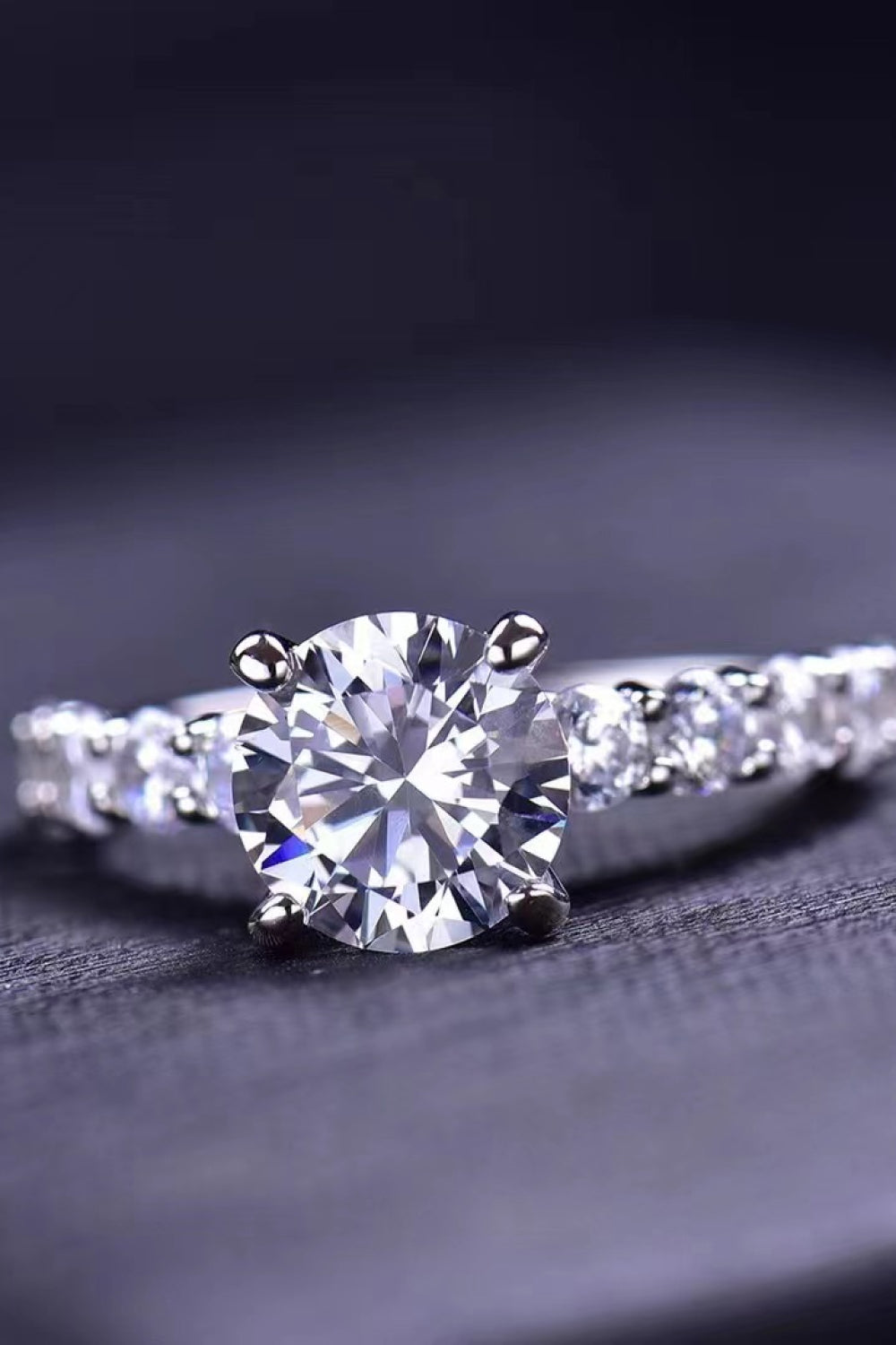 Moissanite Ring-2 Carat 4-Prong Moissanite Ring | moissanite ring