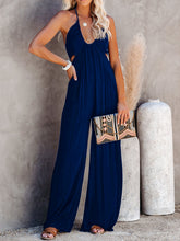 Load image into Gallery viewer, Womens Jumpsuit-Halter Neck Wide Leg Jumpsuit
