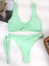 Load image into Gallery viewer, Womens Swimsuit-Knot Detail Wide Strap Bikini Set
