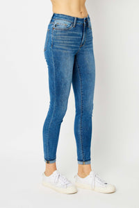 Judy Blue Full Size Cuffed Hem Skinny Jeans | Blue Jeans