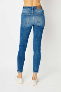 Judy Blue Full Size Cuffed Hem Skinny Jeans | Blue Jeans