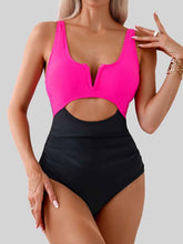 Load image into Gallery viewer, Womens Swimsuit-Tied Cutout Contrast One-Piece Swimwear | swimsuit
