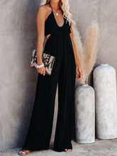 Load image into Gallery viewer, Womens Jumpsuit-Halter Neck Wide Leg Jumpsuit
