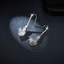 Load image into Gallery viewer, Moissanite Earrings-5.44 Carat 925 Sterling Silver Moissanite Heart Drop Earrings
