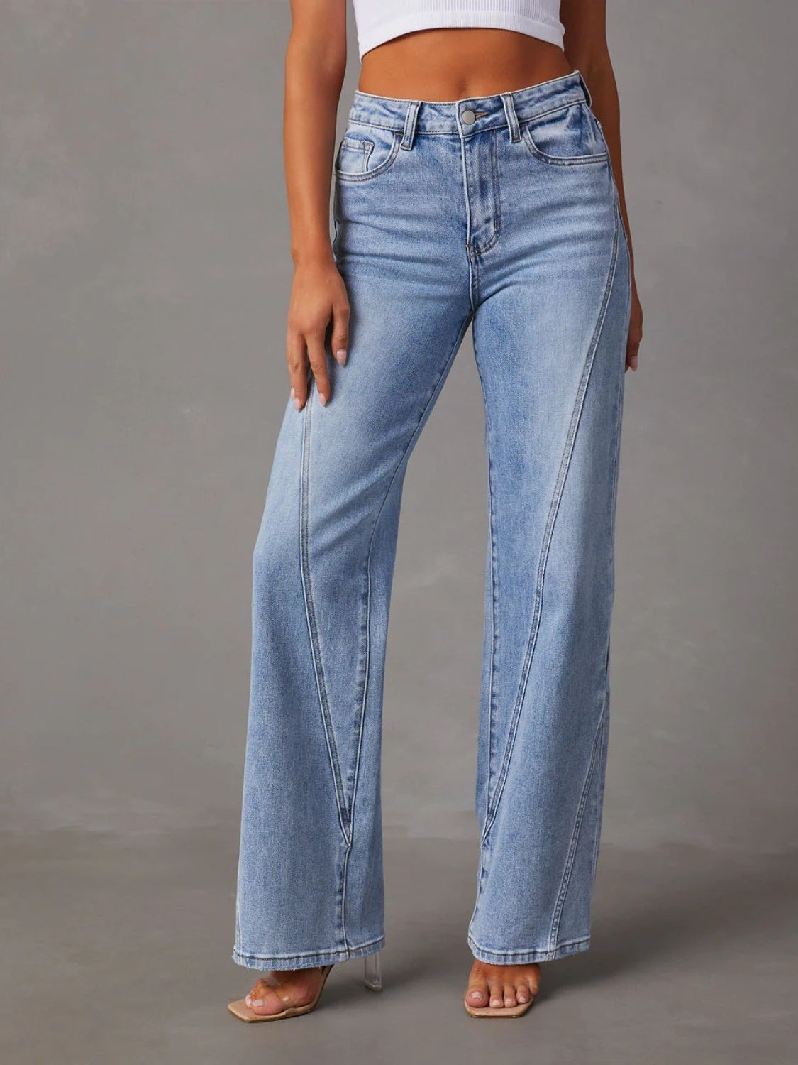 High Waist Straight Jeans with Pockets- Broke Girl Philanthropy