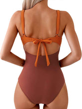 Load image into Gallery viewer, Womens Swimsuit-Tied Cutout Contrast One-Piece Swimwear | swimsuit
