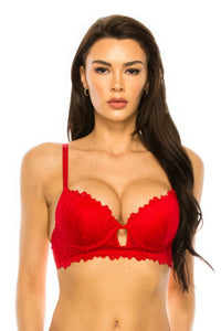 Womens Lingerie Bra-Perfect Coverage Lace Trim Bra