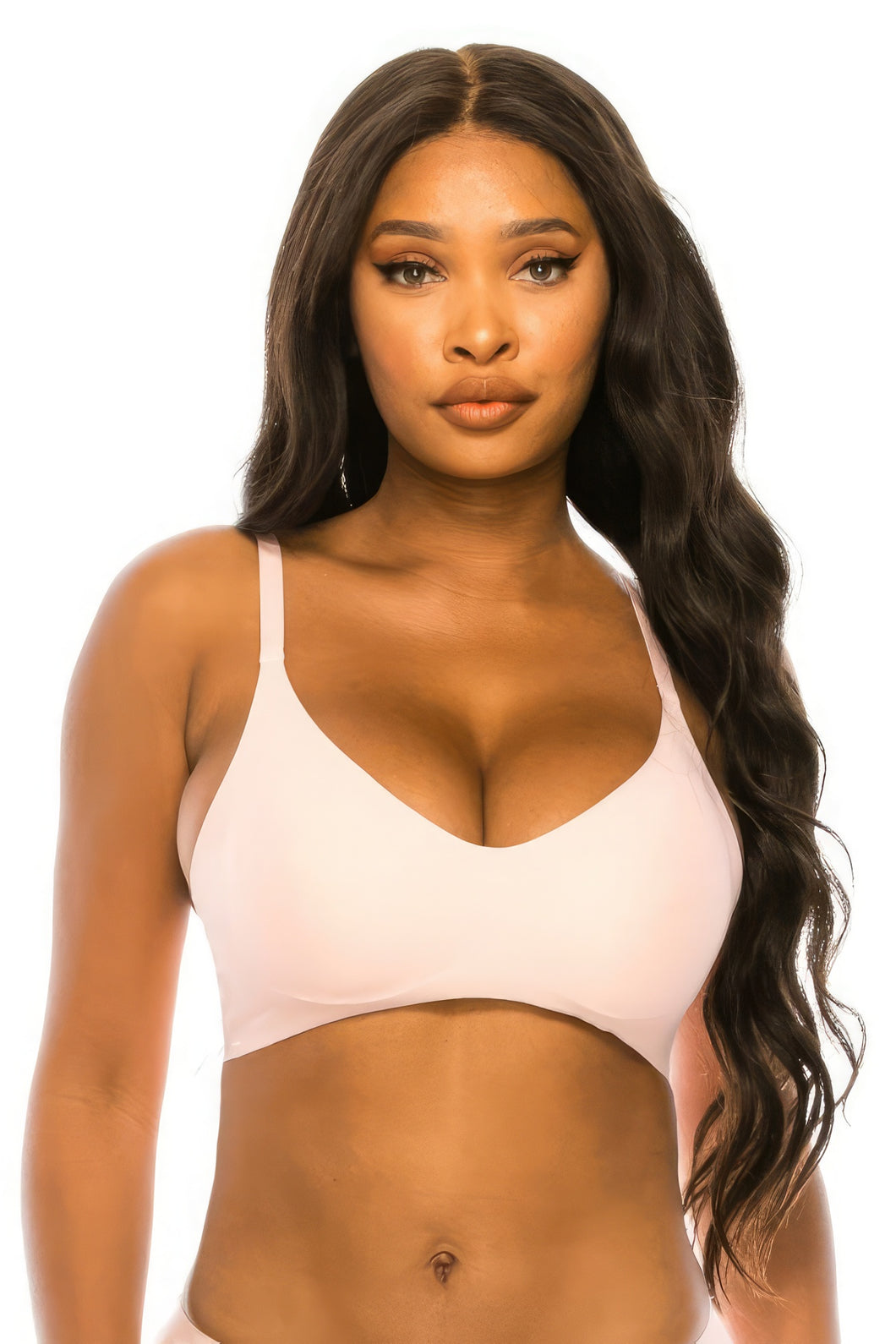 Womens Lingerie Bra-Soft Pink Laser Cut Bralette