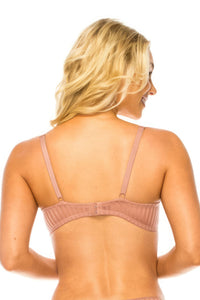 Womens Lingerie Bra- Pink Stripe Lace Bra