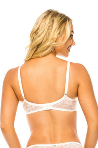 Womens Lingerie Bra-White Floral Lace Bra