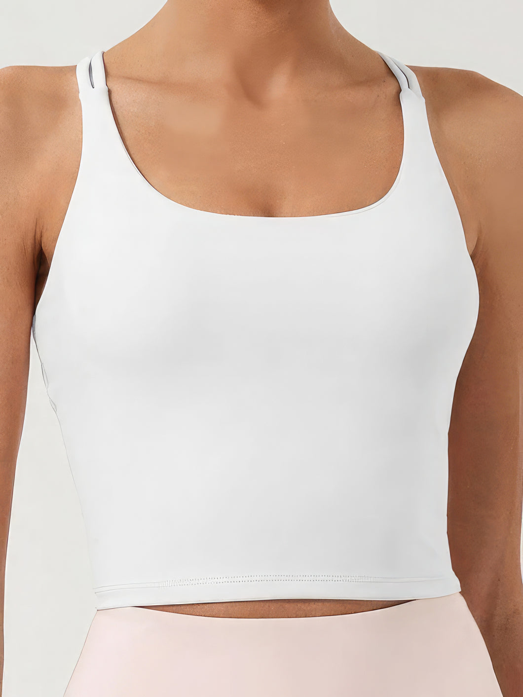 Womens Activewear-Casual Solid Color Plain Sports Bra