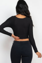 Load image into Gallery viewer, BodyCon Activewear | Ribbed Wrap Front Long Sleeve Top
