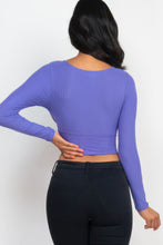 Load image into Gallery viewer, BodyCon Top | Ribbed Wrap Front Long Sleeve Top
