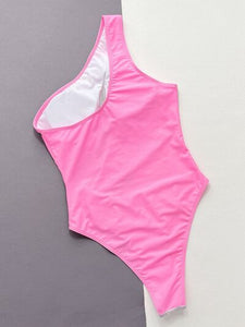 Womens Swimsuit-Contrast Panel One-Piece Swimsuit