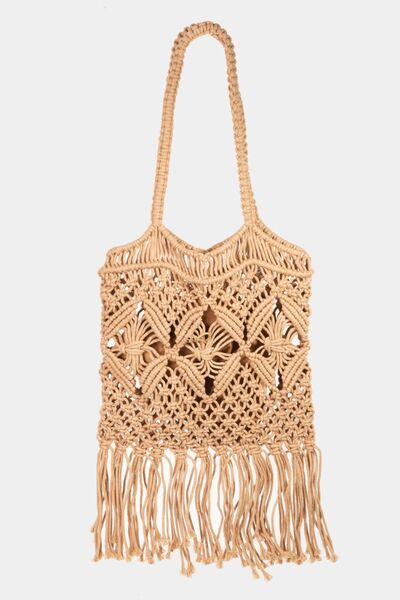 Womens Handbag-Fame Woven Handbag with Tassel | handbag