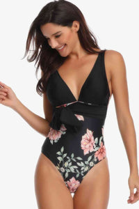 Womens Swimsuit-Floral Tied One-Piece Swimsuit | swimsuit