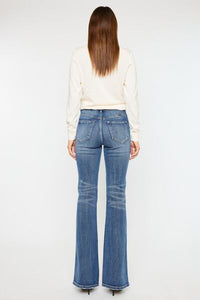 Blue Jeans-Kancan Cat's Whiskers High Waist Flare Blue Jeans | Blue Jeans