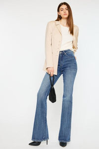 Blue Jeans-Kancan Cat's Whiskers High Waist Flare Blue Jeans | Blue Jeans