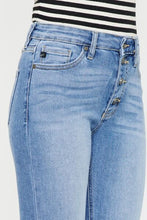 Load image into Gallery viewer, Kancan Distressed Cat&#39;s Whiskers Button Fly Jeans | Blue Jeans
