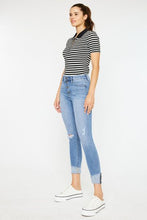 Load image into Gallery viewer, Kancan Distressed Cat&#39;s Whiskers Button Fly Jeans | Blue Jeans
