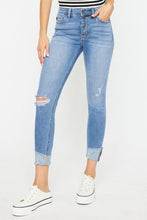 Load image into Gallery viewer, Kancan Distressed Cat&#39;s Whiskers Button Fly Jeans | Blue Jeans
