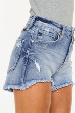 Load image into Gallery viewer, Blue Jean Shorts-Kancan Distressed Raw Hem Blue Denim Shorts | Jean Shorts
