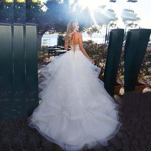 Lace Ball Gown Sweetheart Beach Wedding Dress | Ruffles Broke Girl Philanthropy