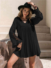 Load image into Gallery viewer, Womens Mini Dress-Lace Detail V-Neck Mini Dress
