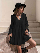 Load image into Gallery viewer, Womens Mini Dress-Lace Detail V-Neck Mini Dress
