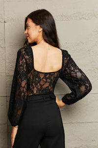 Womens Bodysuit-Lace Long Sleeve Bodysuit | bodysuit