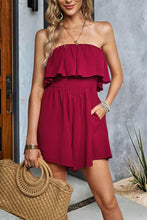 Load image into Gallery viewer, Womens Romper-Layered Smocked Strapless Romper | Dress
