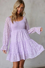 Load image into Gallery viewer, Leopard Applique Flounce Sleeve Smocked Tiered Dress Broke Girl Philanthropy
