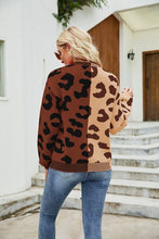 Load image into Gallery viewer, Womens Sweater-Leopard Button Up Dropped Shoulder Cardigan | sweater
