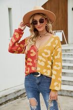 Load image into Gallery viewer, Womens Sweater-Leopard Button Up Dropped Shoulder Cardigan | sweater
