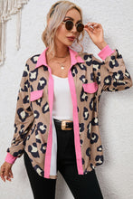Load image into Gallery viewer, Womens Jacket-Leopard Collared Drop Shoulder Jacket
