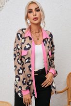 Load image into Gallery viewer, Womens Jacket-Leopard Collared Drop Shoulder Jacket
