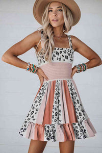 Womens Dress-Leopard Color Block Sleeveless Dress | Dresses/Mini Dresses