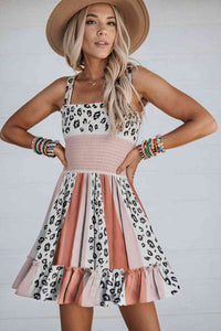 Womens Dress-Leopard Color Block Sleeveless Dress | Dresses/Mini Dresses