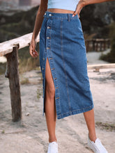 Load image into Gallery viewer, Womens Skirt-Long Denim Skirt | Button Down | Jeans
