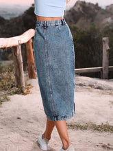 Load image into Gallery viewer, Womens Skirt-Long Denim Skirt | Button Down | Jeans
