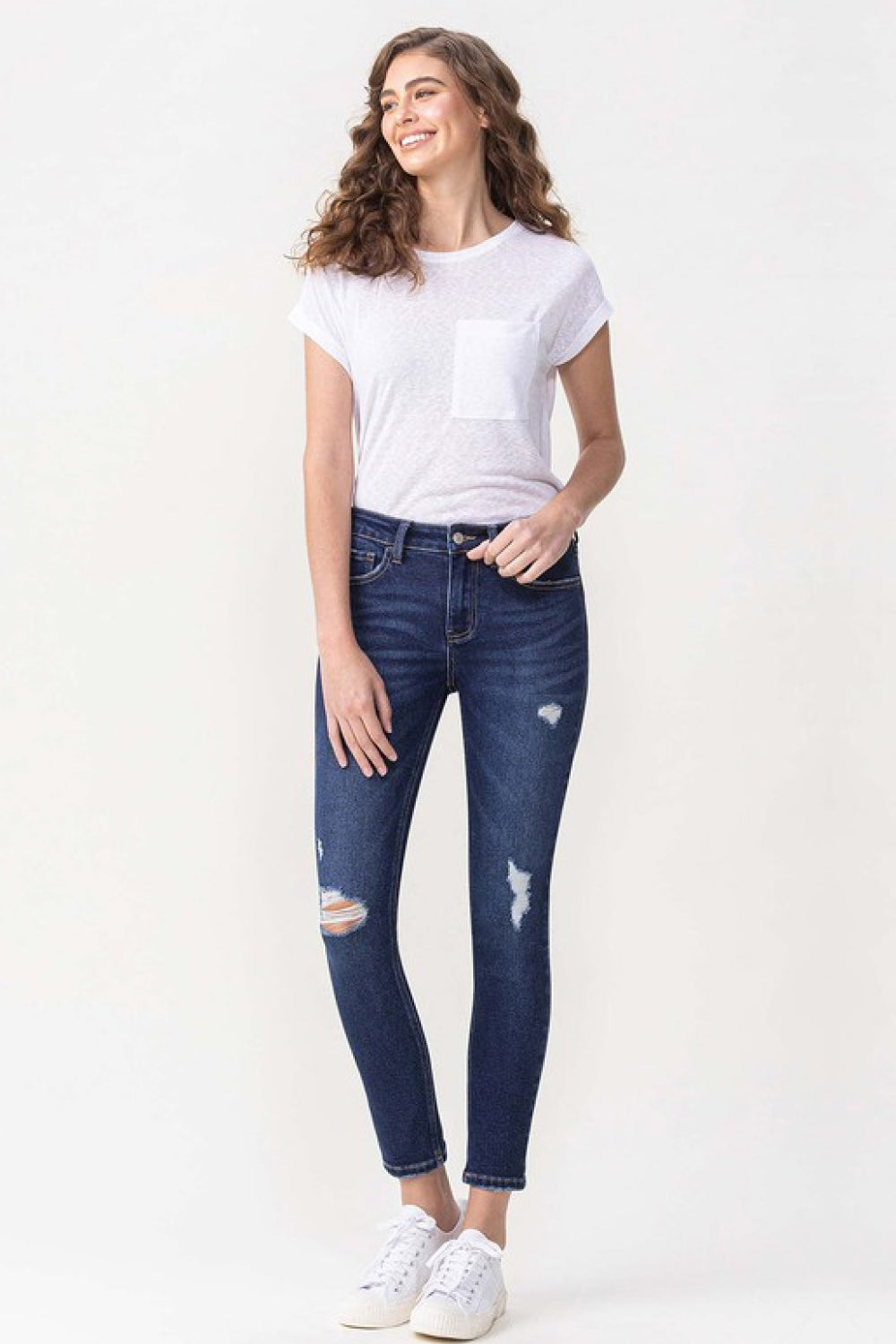 Lovervet Full Size Chelsea Midrise Crop Skinny Jeans | Blue Jeans