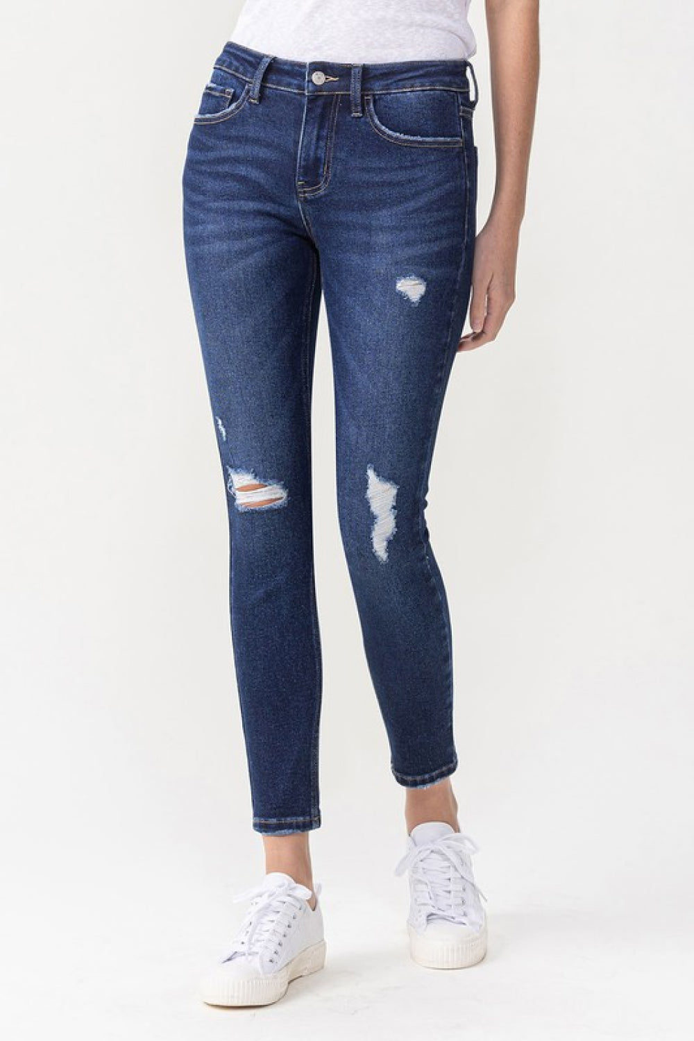 Lovervet Full Size Chelsea Midrise Crop Skinny Jeans | Blue Jeans