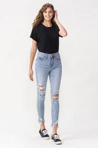 Lovervet Full Size Lauren Distressed High Rise Skinny Jeans | Blue Jeans