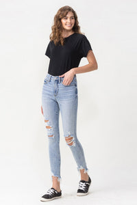 Lovervet Full Size Lauren Distressed High Rise Skinny Jeans | Blue Jeans