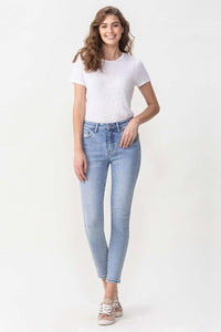 Lovervet Full Size Talia High Rise Crop Skinny Jeans | Blue Jeans