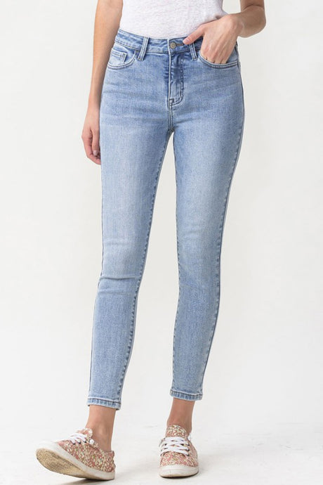 Lovervet Full Size Talia High Rise Crop Skinny Jeans | Blue Jeans