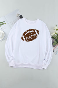 Womens Sweatshirt-MAMA Graphic Drop Shoulder Sweatshirt